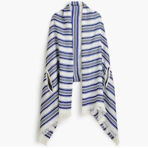 J Crew Summerweight Cape Scarf in Blue Stripe
